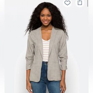 Skies Are Blue Raja Collarless Plaid Blazer